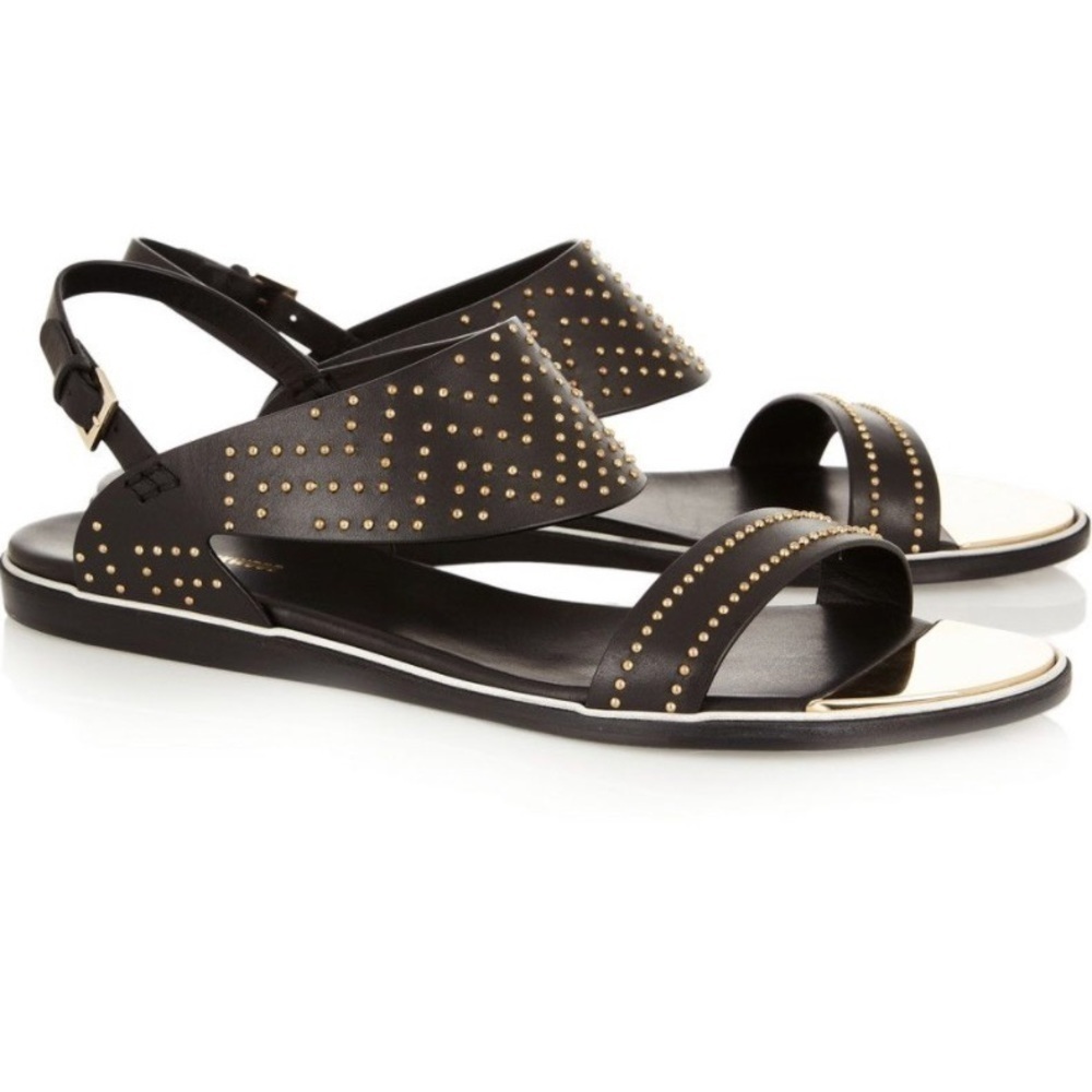 Nicholas Kirkwood Studded Flat Leather Sandals